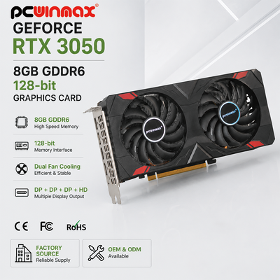 Tarjeta gráfica dual de las fans de GeForce RTX 3050 8GB GDDR6 128-Bit HD/DP PCIe 4 del juego de PCWINMAX para el juego de la PC